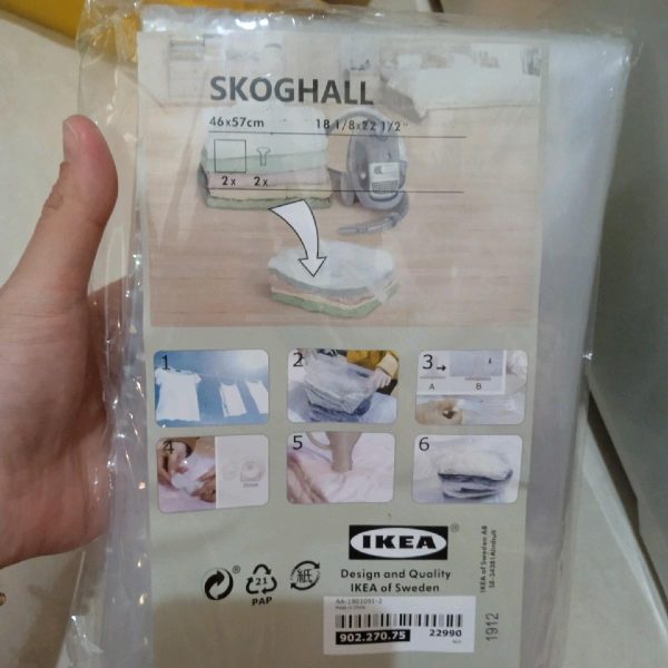 Ikea soghall plastik vacuum baju press hemat koper 2 pc 46 x 57 cm reusable