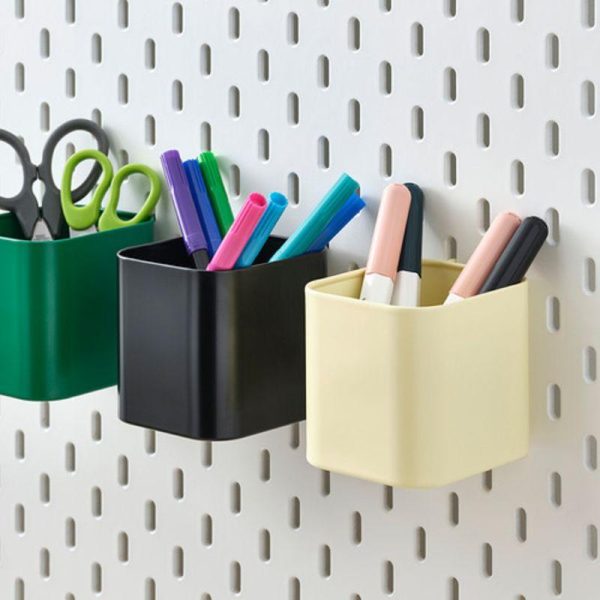 Skadis wadah kaleng box shelf tempat pena aksesoris ATK 3 pc papan pegboard berlubang - Image 2