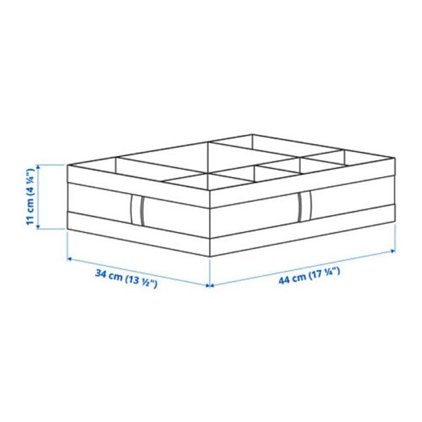 IKEA Skubb kotak dengan kompartemen box sekat kain dalam lemari organizer lemari baju pakaian dalam 44 x 34 x 11 cm - Image 2