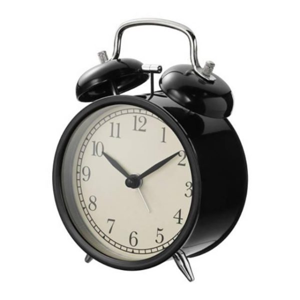 IKEA DEKAD jam weker jam meja jam alarm hitam tanpa bunyi detik alarm clock