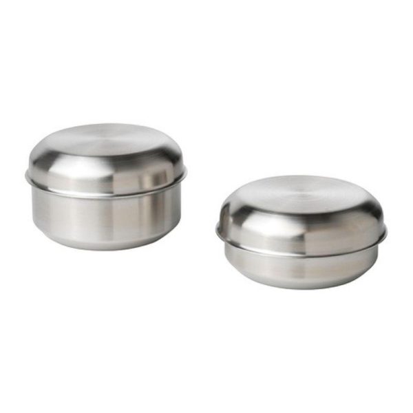 Lattuggad wadah camilan stainless steel food container set 2 pc tempat kacang biscuit buah