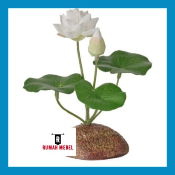 Fejka tanaman tiruan teratai mini bunga hiasan plastik dekorasi T 13 cm artificial flower - Image 2