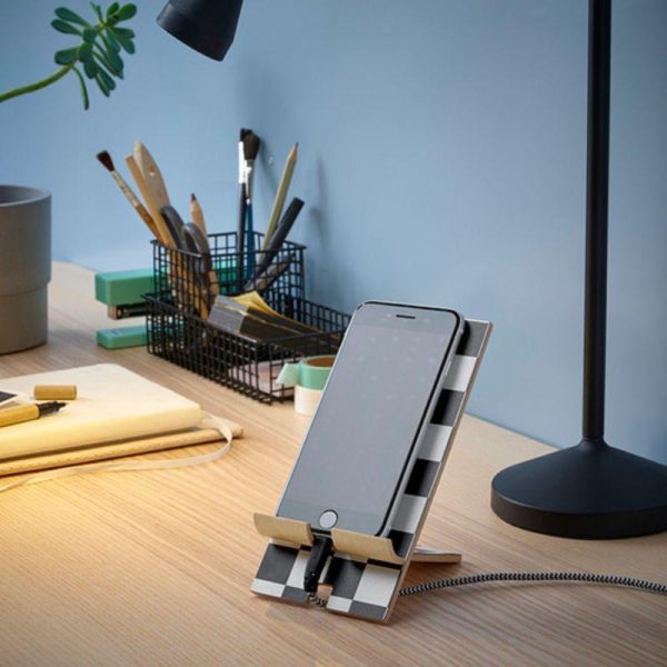 Ikea Plugland Tempat untuk handphone stand hp holder hp model pola kotak monochrome - Image 2