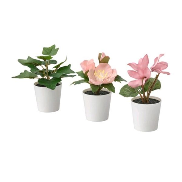 Ikea fejka tanaman tiruan dalam pot putih 6 cm isi 3 pc tanaman hias dekorasi artificial flower