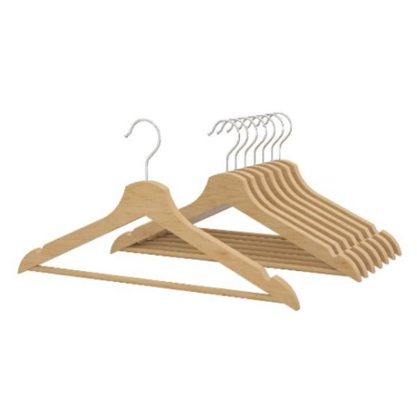 IKEA 8pc bumerang gantungan baju hanger baju bazar warna kayu