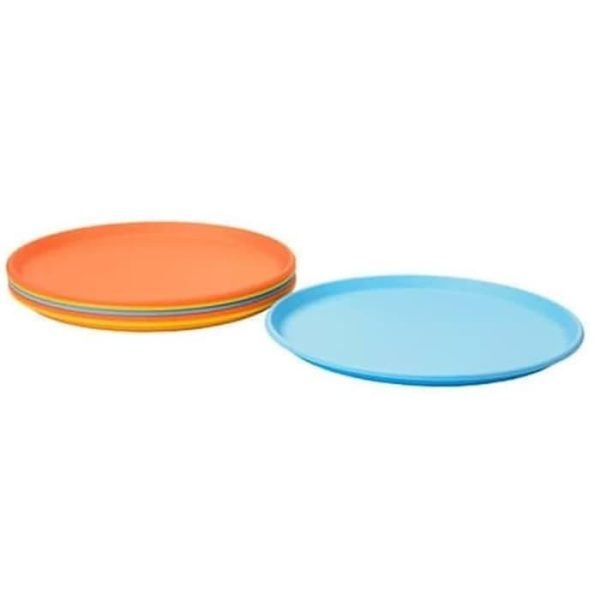 IKEA 6pc SOMMAR piring makan anak bahan plastik aneka warna D21cm BPA FREE