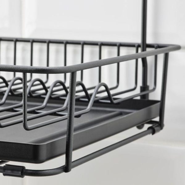 hultarp ikea rak pengering piring gantung hanging dish drainer hitam rak piring gantung - Image 3