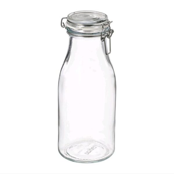 Ikea korken toples bentuk botol 1 L kedap udara stoples jar bottle untuk selai jus madu sereal Mantel