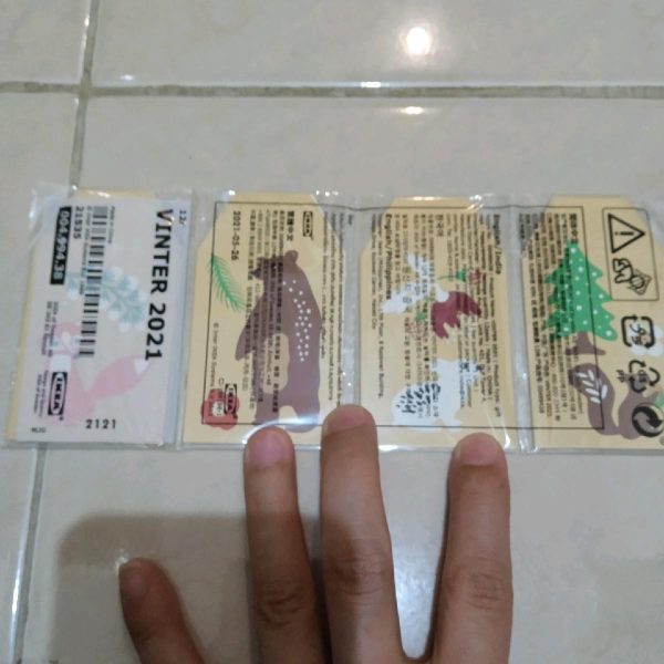 IKEA Tag label kado nama warna coklat alami 12pc label nama hadiah souvenir gift tag label free tali rim 2 meter Kertas