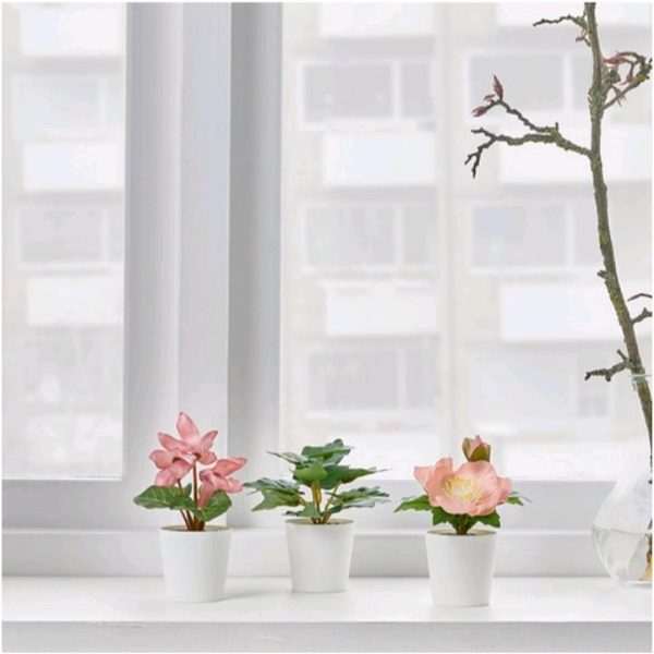 Ikea fejka tanaman tiruan dalam pot putih 6 cm isi 3 pc tanaman hias dekorasi artificial flower - Image 2