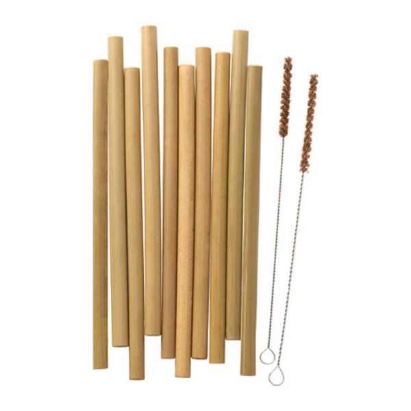 Okuvlig sedotan bambu reusable plus sikat pembersih bamboo straw