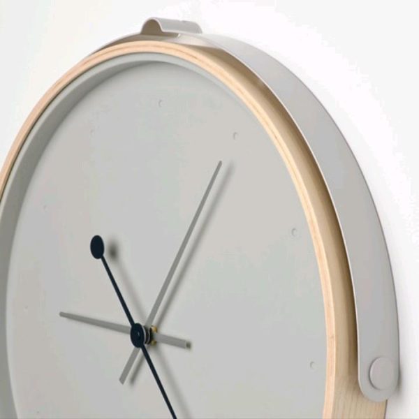 ikea rotblota jam dinding elegan venner kayu wall clock tidak berisik - Image 3