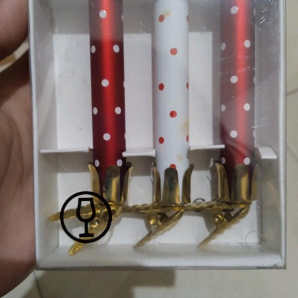 Ikea hiasan jepit pohon natal dekorasi christmas lilin api 3 pc - Image 3