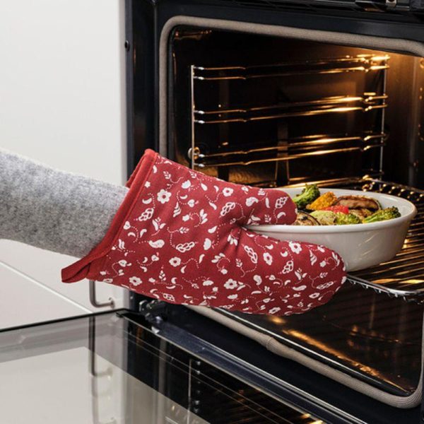 Ikea inamaria sarung tangan sarung oven anti panas 1 pc merah berpola hand glove - Image 3