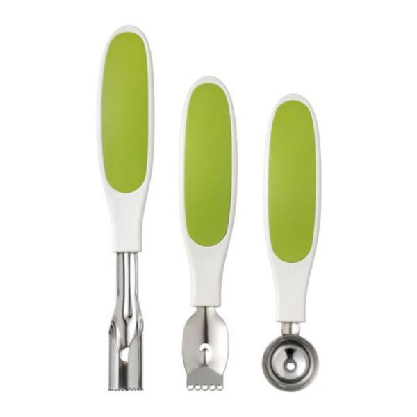 Spritta fruit garnishing carving spoon sendok penghias pengerok buah buahan stainless set 3 pc