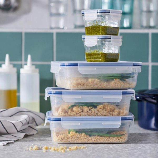 Ikea365+ food container toples makan set 3 pc volume 1 L aman untuk microwave kotak makan tutup lock kedap udara - Image 2