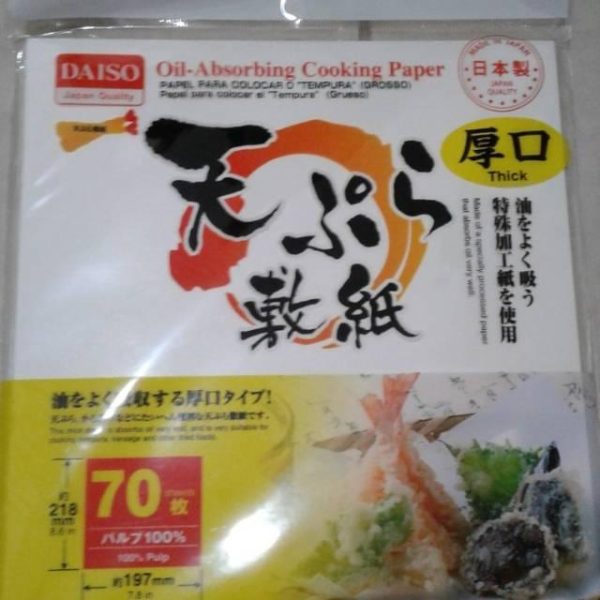 Daiso kertas tempura kertas alas goreng aman utk makanan gorengan 218x197cm oil filter paper