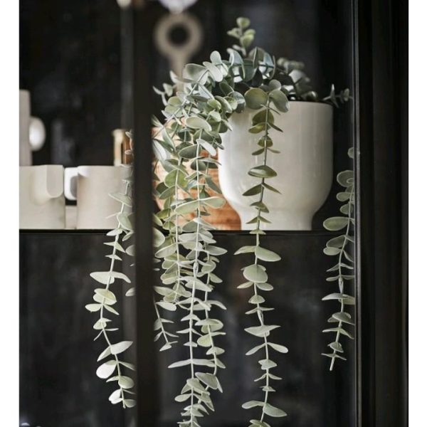 Ikea fejka tanaman juntai dekorasi hias Eucalyptus dalam pot hitam 9 cm hanging plant artificial - Image 2