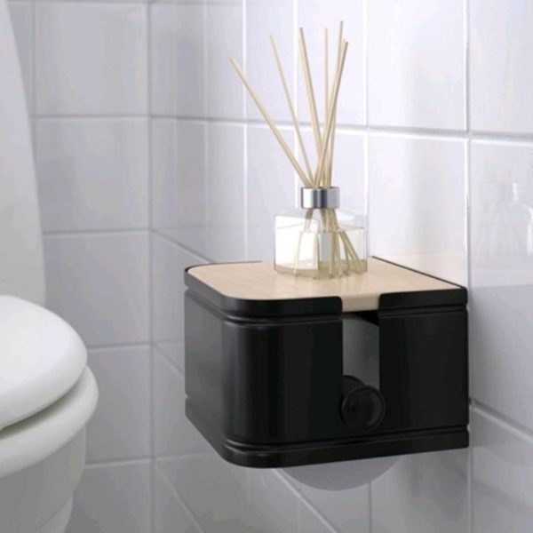 Ikea lillasjon tempat tisue toilet dengan tatakan barang atau hp roll tisu holder with rak - Image 2