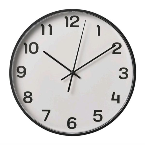 Ikea pluttis jam dinding elegan simple dengan angka besar tidak berisik 28 cm wall clock