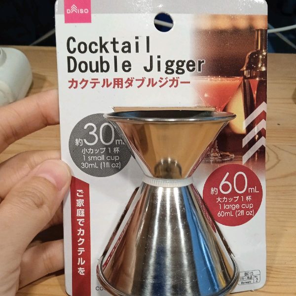 Daiso cocktail double jigger 30 ml dan 60 ml stainless steel gelas takar