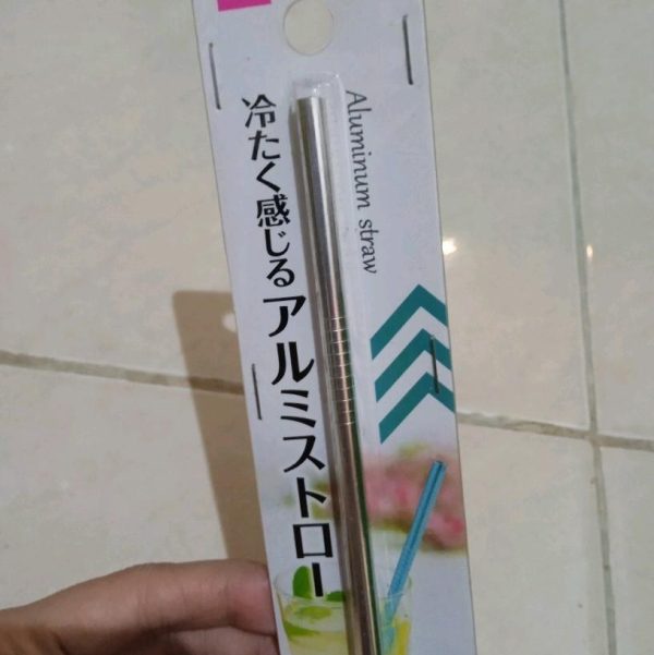 Daiso alumunium straw reusable untuk minuman dingin 1 pc - Image 2