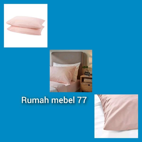 Ikea Dvala sarung bantal bahan katun warna pink 2 pc 50 x 80 cm