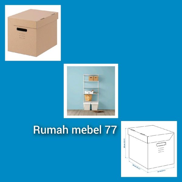 Ikea pappis box kotak kardus karton penyimpanan kertas dokumen file box with lid