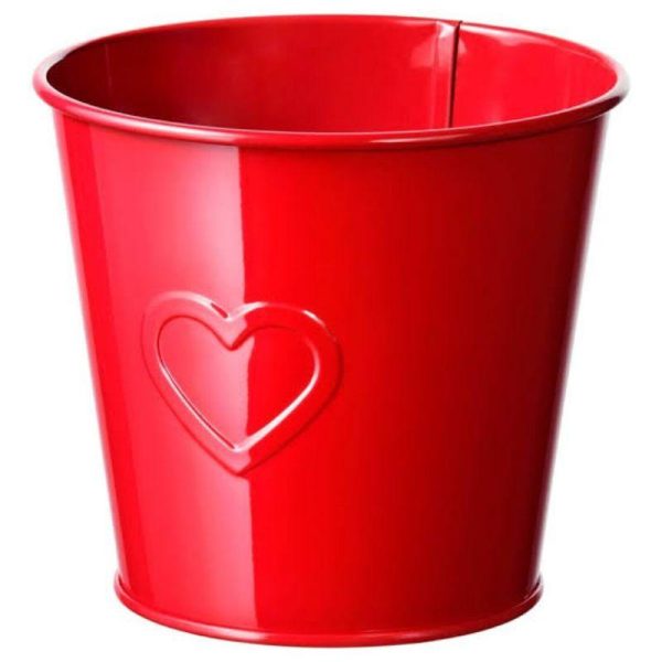 Pot kaleng merah ikea serbaguna red pot planter pot tanaman wadah pena kaleng ATK 12 cm - Image 3