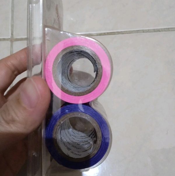 Miniso self adhesice tape selotip warna warni 12 pc bahan kertas selotip DIY - Image 2