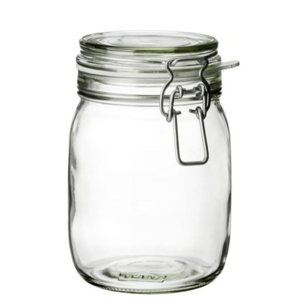 IKEA korken  toples cookies biscuit kacang kaca bening 1L jar with lid glass stoples food container