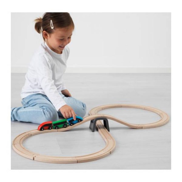 IKEA LILLABO 20pc mainan kereta api untuk anak bahan kayu 3  chuggington wooden train - Image 2