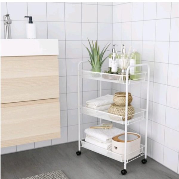 Ikea hornavan troli beroda 3 susun troley rak dapur putih 26 x 48 x 77 cm - Image 3