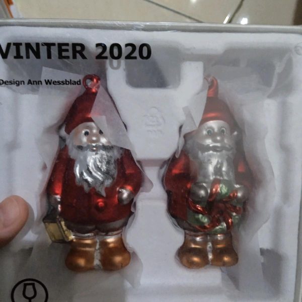 Ikea hiasan dekorasi meja tema natal christmas decoration 2 pc patung merry christmas