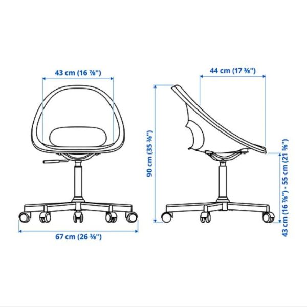 Ikea malskar kursi putar 110 kg kursi belajar kursi kantor tinggi bs diatur swivel chair - Image 2