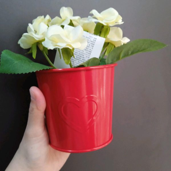 Ikea vinter bunga plastik hias dekorasi meja plus pot kaleng merah 9 cm artificial flower