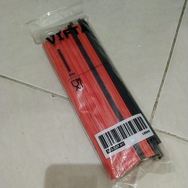 Ikea sedotan bentuk segitiga 60 pc mini straw 22cm TC-1187