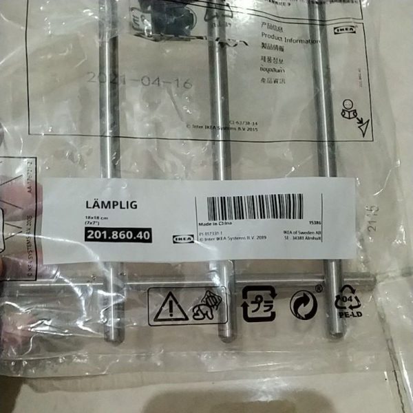 IKEA LAMPLIG Alas panci reusable anti gores atakan panas panci stainless steel 18 x 18 cm kaki plastik TC-0701 - Image 3