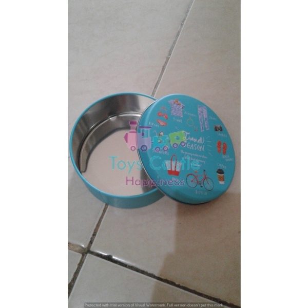 DAISO wadah/box bahan kaleng, serbaguna, diameter 9.2cm TC-0469 - Image 2