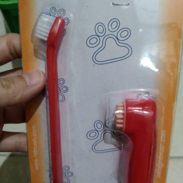 Sikat gigi anjing kucing pets toot brush 2 in 1 sikat gigi jari pets TC-1139 - Image 3