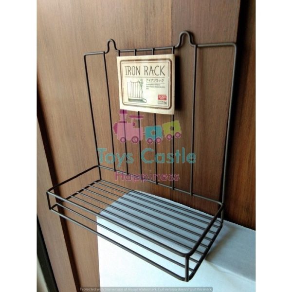 Keranjang besi gantung, iron rack, 18x8x2cm, coklat/putih TC-0202 - Image 2