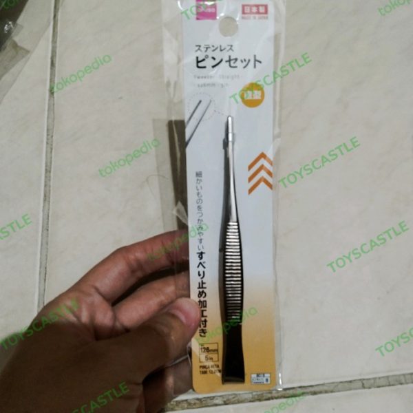 Daiso pinset lurus 126mm tweezer straight TC-0183