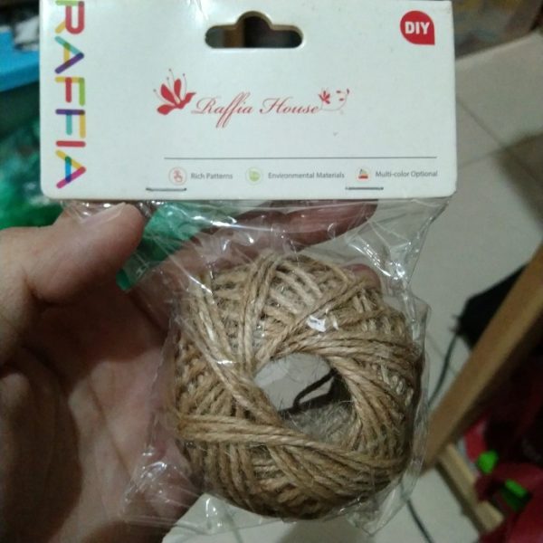 Tali rim tali karung goni jute twine string warna alami 1 rol TC-0988