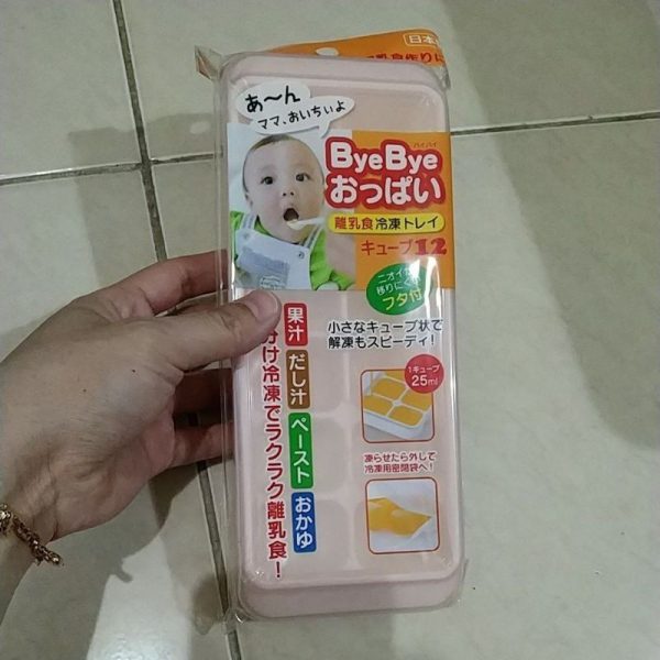 Cetakan makanan beku bayi MPASI dengan tutup ice tray 25 ml/kubus TC-1172