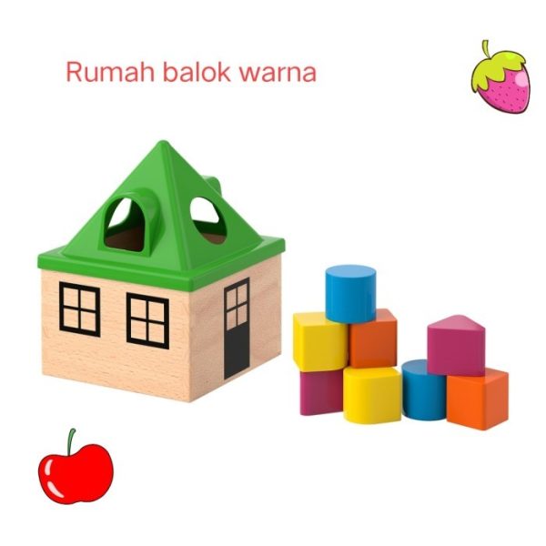 IKEA MULA Mainan kayu rumah balok sortir warna sortir bentuk wooden block TC-0373 - Image 3