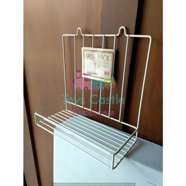 Keranjang besi gantung, iron rack, 18x8x2cm, coklat/putih TC-0202