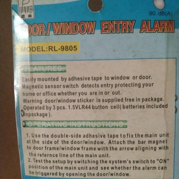 Door window entry alarm / alarm rumah pintu jendela RL - 9805 TC-0341 - Image 3