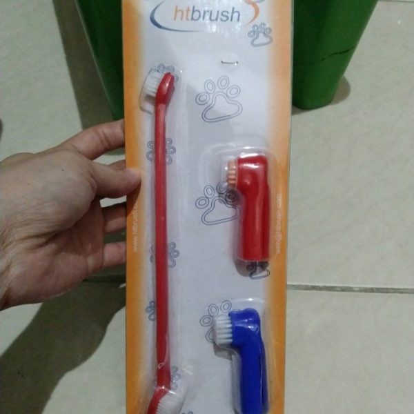 Sikat gigi anjing kucing pets toot brush 2 in 1 sikat gigi jari pets TC-1139