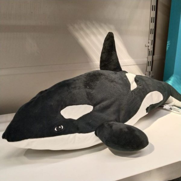 IKEA BLAVINGAD boneka paus orca hitam putih 60 cm TC-0763 - Image 2