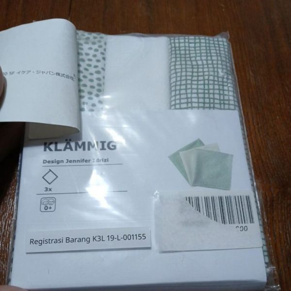 IKEA KLAMMIG kain kecil utk bayi washcloth 30 x 30 cm isi 3pc TC-0062